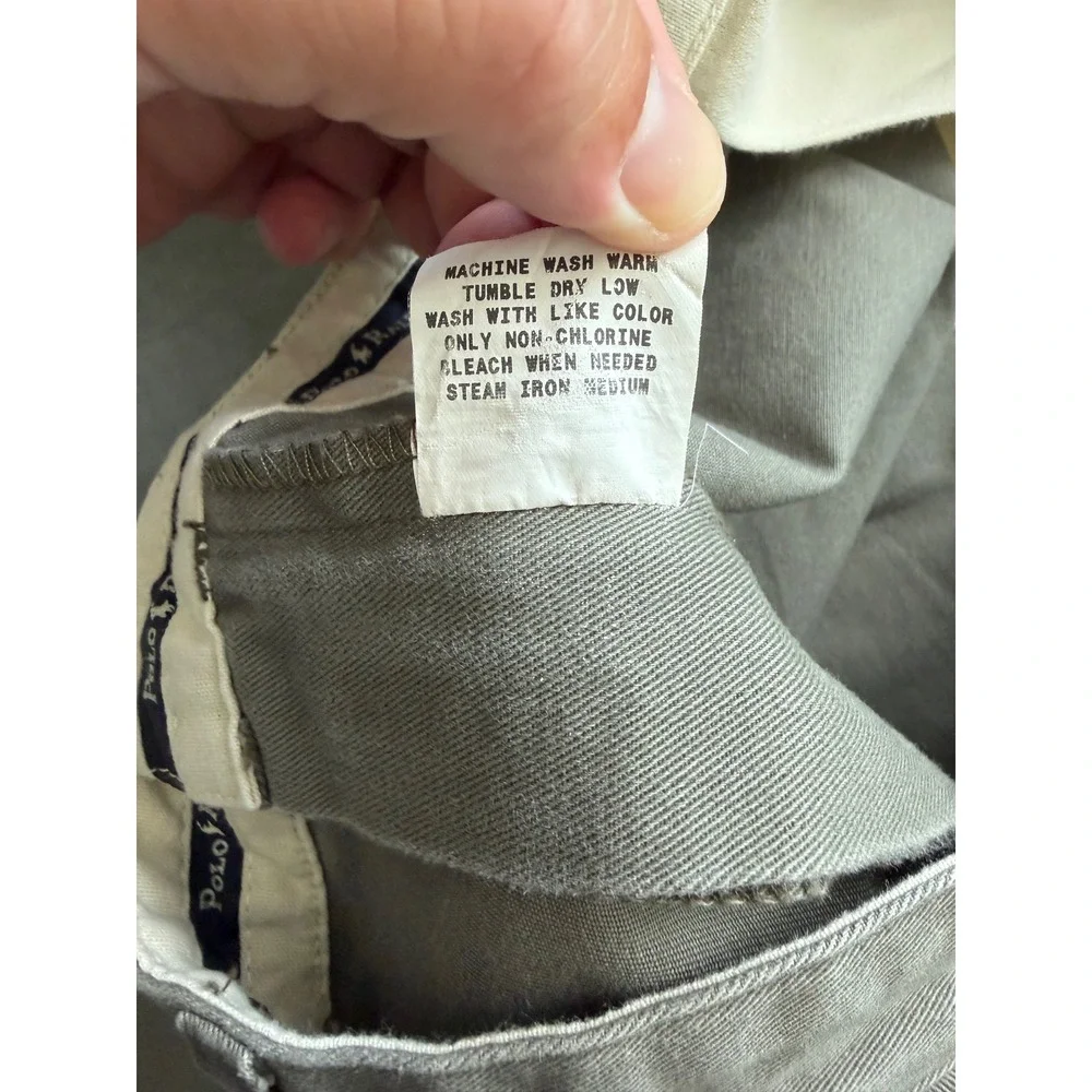 Polo Ralph Lauren Andrew Pant Mens 40x32 Olive Pleated Chino Relaxed 100% Cotton